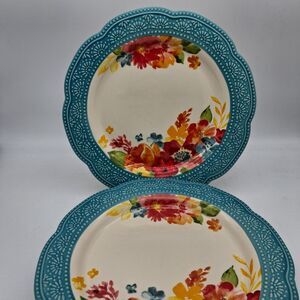 Pioneer Woman Wildflower Whimsy 10.75" Stoneware Dinner Plates Set of 4